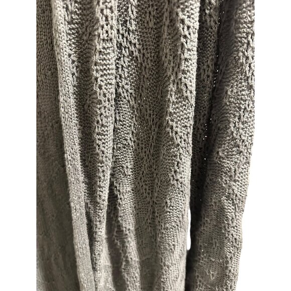 🍒 2/$20 Gaiam Gray Open Front Cardigan Sweater M 50% Bamboo 50% Organic Cotton - Picture 3 of 6